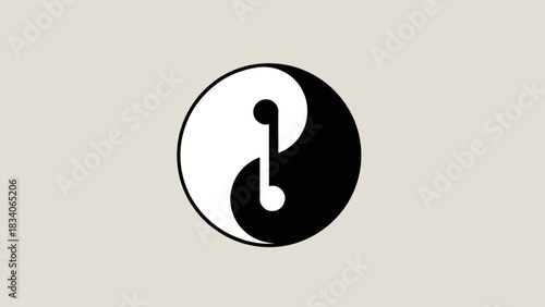 Yin Yang Symbol with Musical Note Integration.