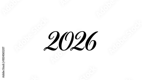 Elegant Black Script 2026 on a Clean White Background.