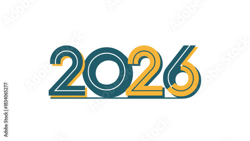 2026 New Year Celebration Design with Modern Typography.