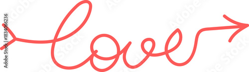 Handwritten Love Arrow Script