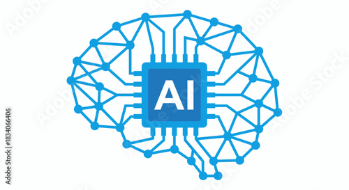 AI Brain Circuit Technology Illustration