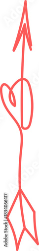 Handdrawn Arrow With Heart Loop
