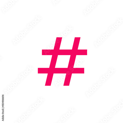 Minimalist vector icon of a hashtag symbol for logos
