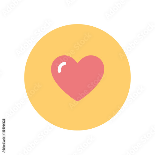 Minimalist vector icon of a heart logo in flat design