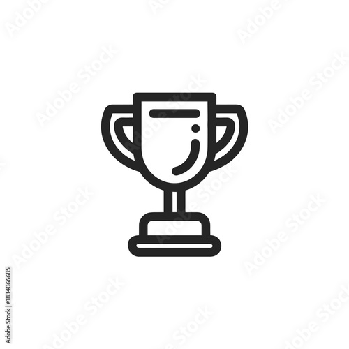 Minimalist vector icon of a trophy logo for award and achievement