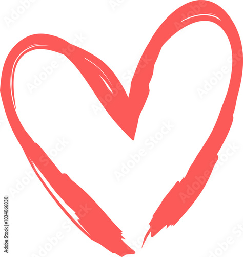 Brush Stroke Heart Outline