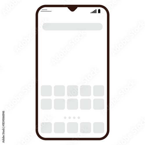 Realistic 3D smartphone mockup pair with transparent screens, isolated vector for interface design