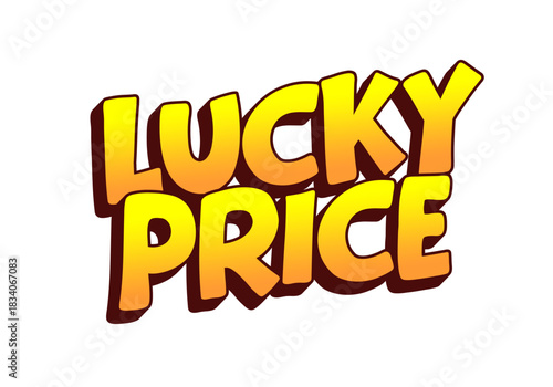 A colorful logo featuring the words Lucky Price in bold, playful typography with gradient from yellow to orange