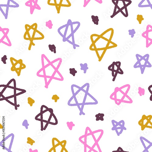 Colorful Party Stars Seamless Pattern