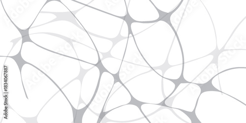 Abstract Neural Network Pattern in Shades of Gray on White Background.