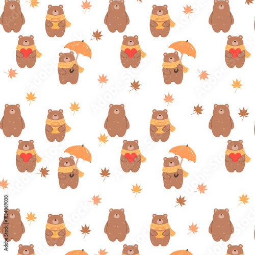 Autumn Cozy Bear Pattern