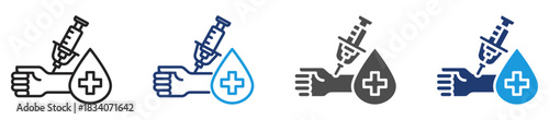 phlebotomist icon set multiple style