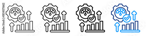 Performance Optimization Icon Different Style Outline Collection Set.
