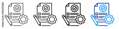 Standardized Work Icon Different Style Outline Collection Set.