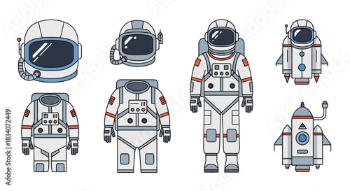 Astronaut Suits and Helmets - A Collection of Space Exploration Gear.