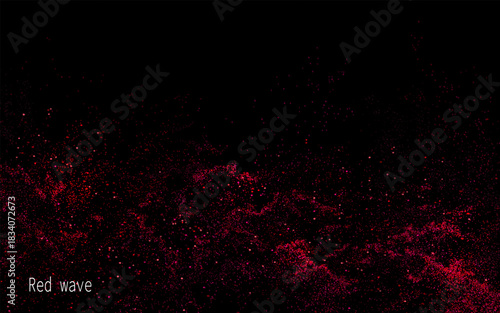 Background with exquisite shiny mosaic, red wavy pattern isolated.