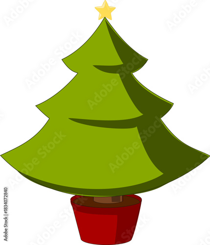 Christmas Tree Vector Clip Art Illustration