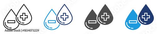 blood type icon set multiple style