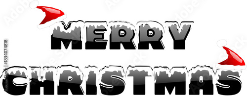 Merry Christmas Text Vector Illustration