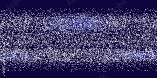 Intense horizontal band of chaotic white and blue digital static noise.