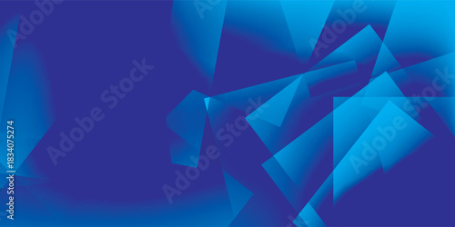 Abstract Blue Geometric Shapes with Gradient and Textured Appearance.