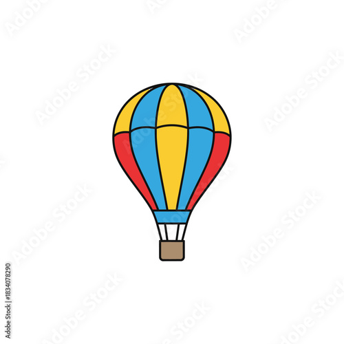 Colorful Hot Air Balloon Illustration for Travel and Adventure.