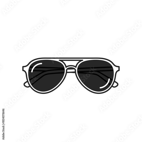Stylish Aviator Sunglasses Icon Design.