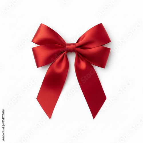 Red bow for Christmas image white background.