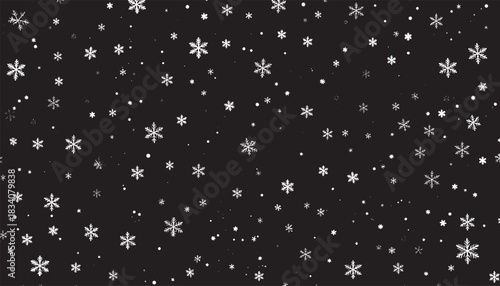 Snow flakes vector background.