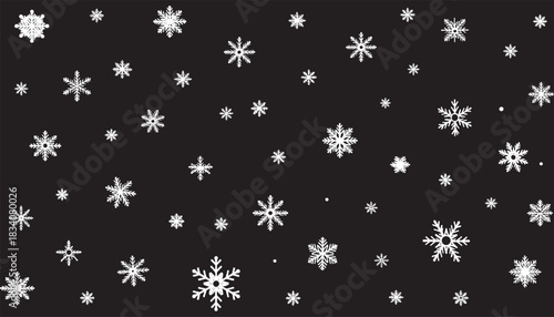 Snow flakes vector background.