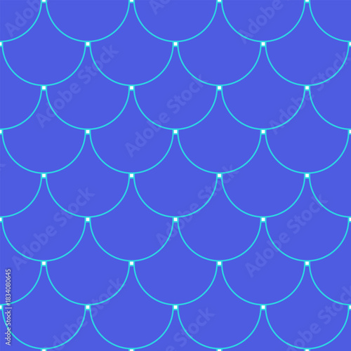 Fish scales in blue tones seamless pattern