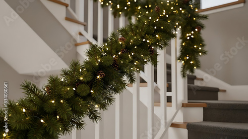 Garland on stairwell