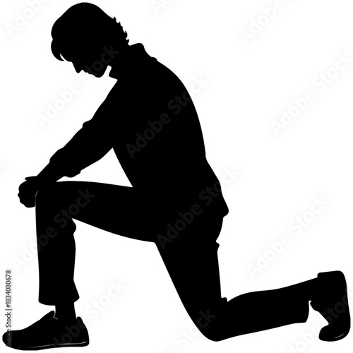 Kneeling Silhouette – Symbol of Reflection and Protest