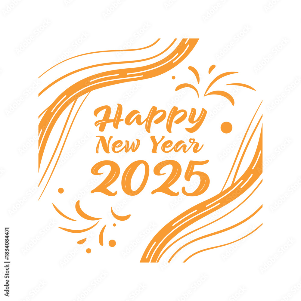 Obraz premium Happy New Year 2026 Brush Stroke Abstract Background Vector Design