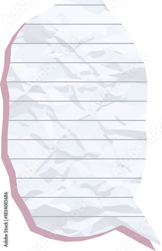 Crumpled Lined Speech Bubble