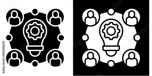 Collaboration Icon Set White Style Collection