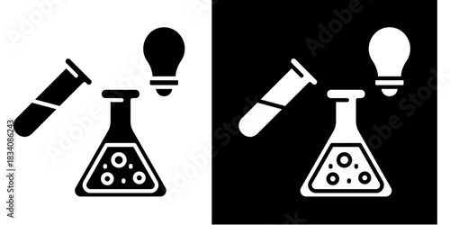 Experiment Icon Set White Style Collection