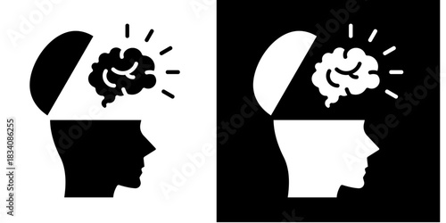 Open Mind Icon Set White Style Collection