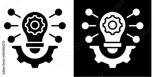 Innovation Hub Icon Set White Style Collection