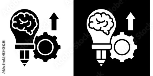 Design Thinking Icon Set White Style Collection