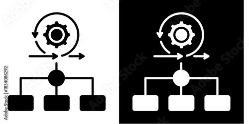 Agile Workflow Icon Set White Style Collection