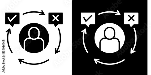 Feedback Loop Icon Set White Style Collection