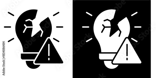 Disruption Icon Set White Style Collection