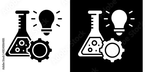 Experimentation Lab Icon Set White Style Collection