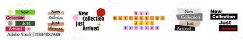 new collection just arrived. announcement banner for promotion, advertising, marketing campaign. vector collection