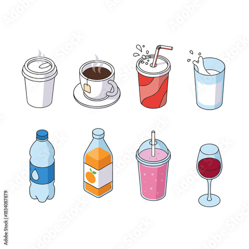 Beverage icons collection