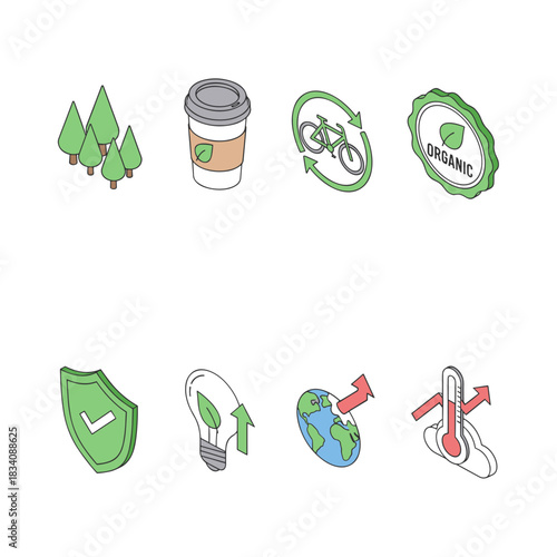 Eco-friendly and Sustainability Icons Set