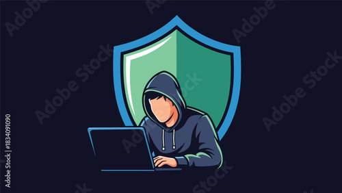 Modern flat illustration showing a blocked hacking attempt with alert icons and security barriers, perfect for awareness campaigns and online safety visuals
