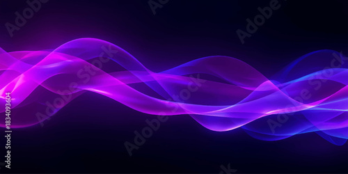 Abstract purple and blue smoke flowing curve wave shape motion art wallpaper design