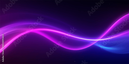 Flowing purple and blue wave design backdrop with glowing lines and smooth bright energy texture illustration
